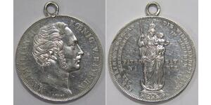 2 Gulden 巴伐利亞王國 (1806 - 1918) 銀 马克西米利安二世 (巴伐利亚国王)