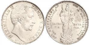 2 Gulden 巴伐利亞王國 (1806 - 1918) 銀 马克西米利安二世 (巴伐利亚国王)