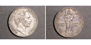 2 Gulden 巴伐利亞王國 (1806 - 1918) 銀 马克西米利安二世 (巴伐利亚国王)