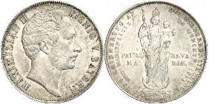 2 Gulden 巴伐利亞王國 (1806 - 1918) 銀 马克西米利安二世 (巴伐利亚国王)