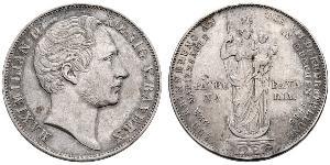 2 Gulden 巴伐利亞王國 (1806 - 1918) 銀 马克西米利安二世 (巴伐利亚国王)