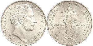 2 Gulden 巴伐利亞王國 (1806 - 1918) 銀 马克西米利安二世 (巴伐利亚国王)