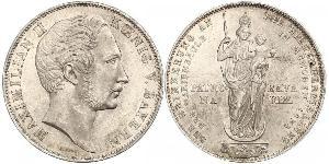 2 Gulden 巴伐利亞王國 (1806 - 1918) 銀 马克西米利安二世 (巴伐利亚国王)