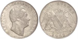 2 Gulden 巴登大公國 (1806 - 1918) 銀 利奥波德 (巴登)