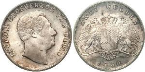 2 Gulden 巴登大公國 (1806 - 1918) 銀 利奥波德 (巴登)