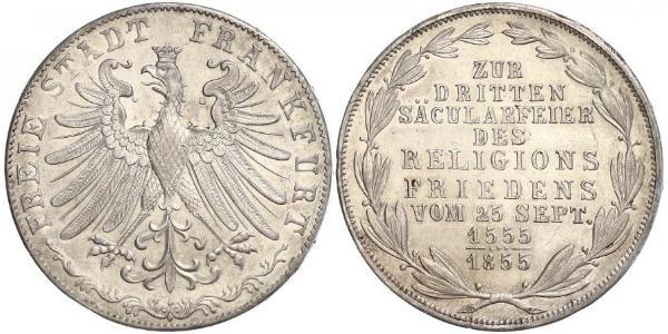 2 Gulden 法蘭克福自由市 銀 