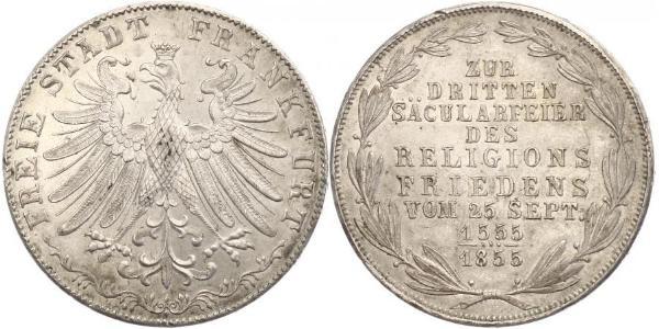 2 Gulden 法蘭克福自由市 銀 