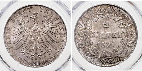 2 Gulden 法蘭克福自由市 銀 