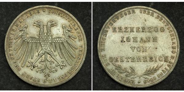 2 Gulden 法蘭克福自由市 銀 