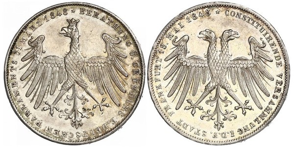 2 Gulden 法蘭克福自由市 銀 