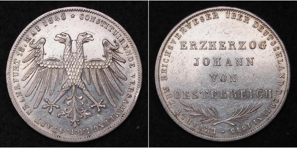 2 Gulden 法蘭克福自由市 銀 