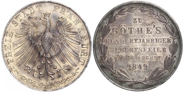 2 Gulden 法蘭克福自由市 銀 