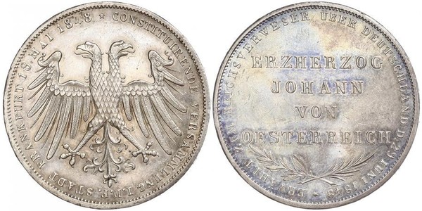 2 Gulden 法蘭克福自由市 銀 