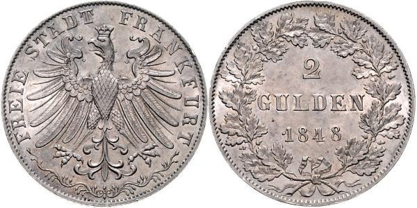 2 Gulden 法蘭克福自由市 銀 
