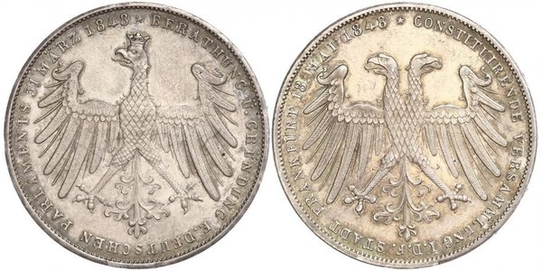 2 Gulden 法蘭克福自由市 銀 