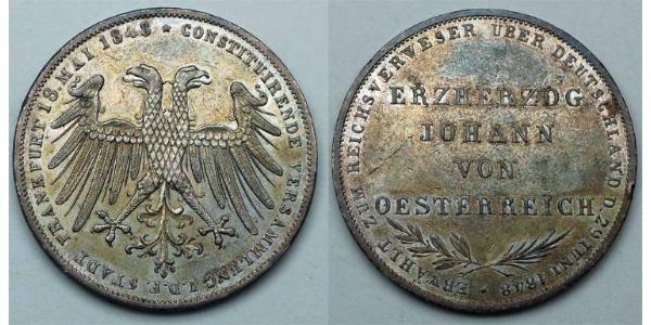 2 Gulden 法蘭克福自由市 銀 