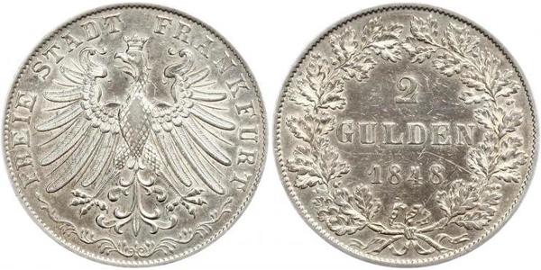 2 Gulden 法蘭克福自由市 銀 