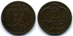 2 Heller Imperio austrohúngaro (1867-1918) Bronce 