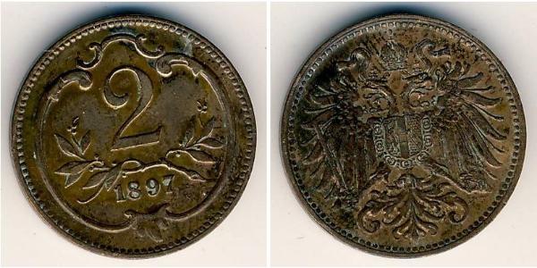 2 Heller Austria-Hungary (1867-1918) Bronze 