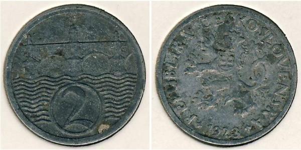2 Heller Cecoslovacchia  (1918-1992) Zinco 