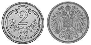 2 Heller 奥匈帝国 (1867 - 1918) 青铜 