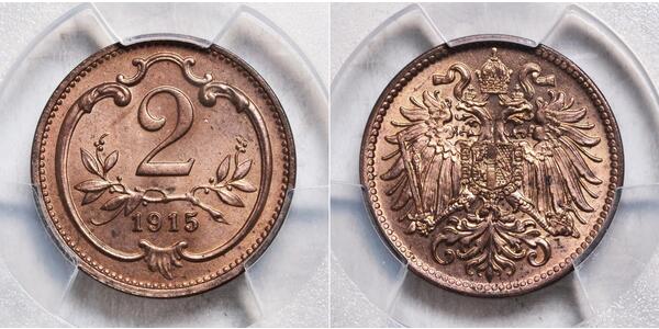 2 Heller 奥匈帝国 (1867 - 1918) 青铜 