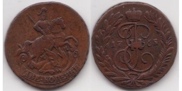 2 Kopeck 俄罗斯帝国 (1721 - 1917)  叶卡捷琳娜二世 (1729-1796)