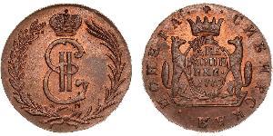2 Kopeck 俄罗斯帝国 (1721 - 1917) 銅 叶卡捷琳娜二世 (1729-1796)