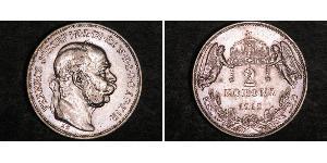 2 Korona Imperio austrohúngaro (1867-1918) Plata Franz Joseph I (1830 - 1916)