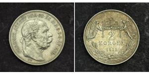 2 Korona Imperio austrohúngaro (1867-1918) Plata Franz Joseph I (1830 - 1916)