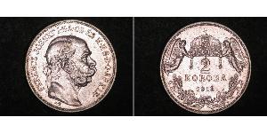 2 Korona Imperio austrohúngaro (1867-1918) Plata Franz Joseph I (1830 - 1916)