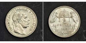 2 Korona Imperio austrohúngaro (1867-1918) Plata Franz Joseph I (1830 - 1916)