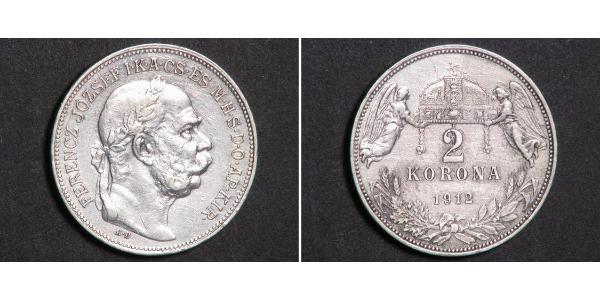 2 Korona Imperio austrohúngaro (1867-1918) Plata Franz Joseph I (1830 - 1916)