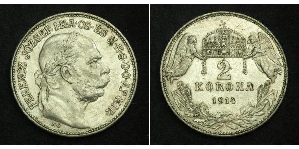 2 Korona 奥匈帝国 (1867 - 1918) 銀 弗朗茨·约瑟夫一世 (1830 - 1916)