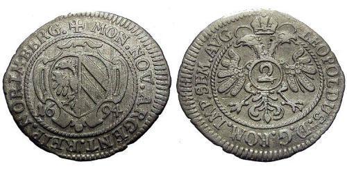 2 Kreuzer States of Germany Silver Leopold I, Holy Roman Emperor (1640-1705)