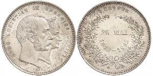 2 Krone Danemark Argent Christian IX de Danemark (1818-1906)