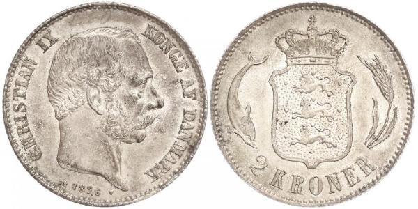 2 Krone Danemark Argent 