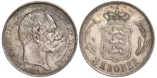 2 Krone Danemark Argent 