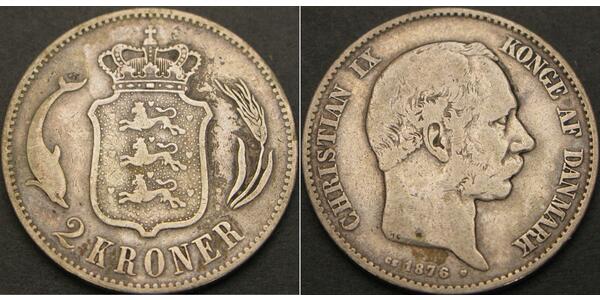 2 Krone Danemark Argent 