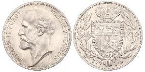 2 Krone Liechtenstein Argent Johann II, Prince of Liechtenstein (1840-1929)