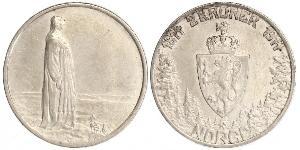 2 Krone Norvège (1905 - ) Argent Haakon VII de Norvège (1872 - 1957)