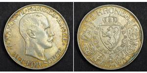 2 Krone Norvège (1905 - ) Argent Haakon VII de Norvège (1872 - 1957)