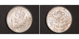 2 Krone Suède Argent Oscar II de Suède (1829-1907)