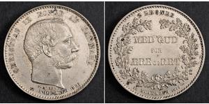 2 Krone Danimarca Argento Cristiano IX di Danimarca (1818-1906)