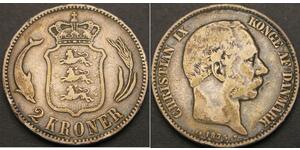 2 Krone Danimarca Argento 
