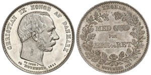 2 Krone Danimarca Argento Cristiano IX di Danimarca (1818-1906)