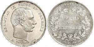 2 Krone Danimarca Argento Cristiano IX di Danimarca (1818-1906)