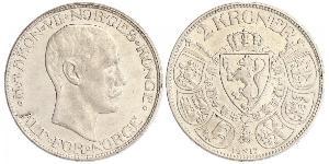 2 Krone Norvegia (1905 - ) Argento Haakon VII di Norvegia (1872 - 1957)