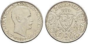 2 Krone Norvegia (1905 - ) Argento Haakon VII di Norvegia (1872 - 1957)