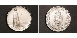 2 Krone Norvegia (1905 - ) Argento Haakon VII di Norvegia (1872 - 1957)